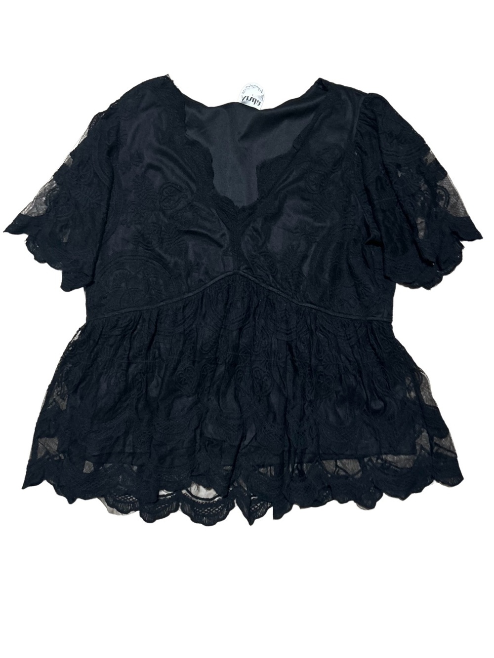 Arula Women's Plus Sz Lace
Babydoll Top Black Lace Scalloped
Sz A Fairy